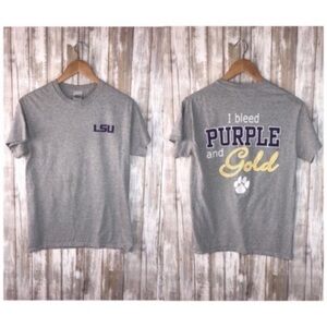 LSU Tigers I Bleed Purple Gold Tee Women’s Small NCAA Fan Shirt